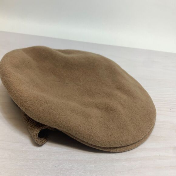 Kangol 100% Wool Cabbie Newsboy Flat Brim Hat Cap Light Brown - Picture 1 of 9